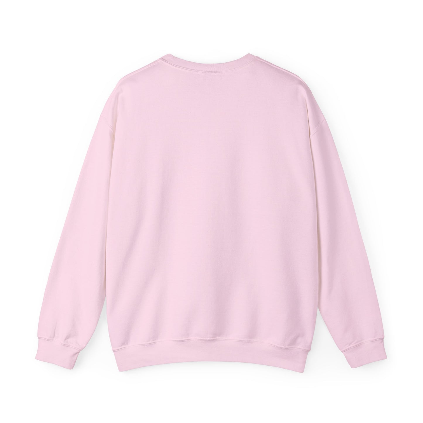 The Banks + Cove Dog Lover Crewneck Sweatshirt - I’m Not Single is a plain light pink, unisex sweatshirt with long sleeves and a round neckline, viewed from the back. It lacks visible designs or logos, making it an ideal gift for pet owners.