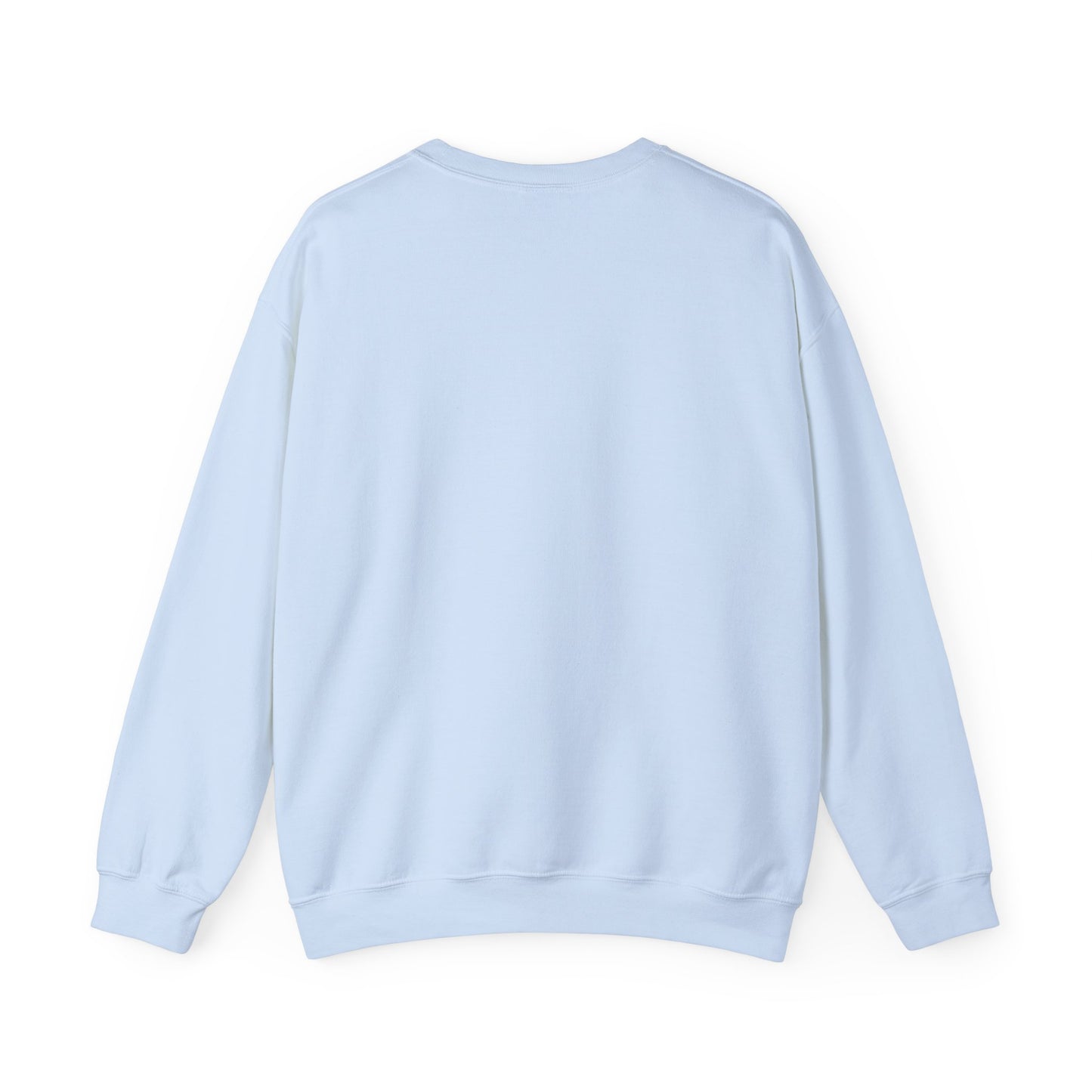 The Printify Dog Lover Crewneck Sweatshirt - I’m Not Single, in soft pastel blue, offers long sleeves and a classic crew neckline. Perfectly laid flat and viewed from the back, its an ideal gift for dog lovers and pet owners desiring comfort and style.